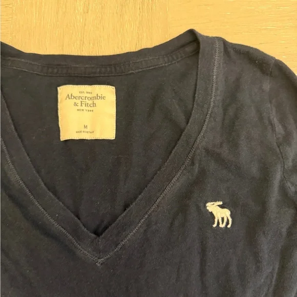 Abercrombie & Fitch Women's Blue V-Neck Long Sleeve Tee Bella Swan - Picture 3 of 7